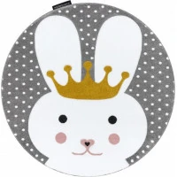 Detský kusový koberec Petit Bunny grey okrúhly