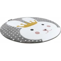 Detský kusový koberec Petit Bunny grey okrúhly