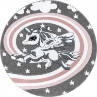Detský kusový koberec Petit Pony grey kruh