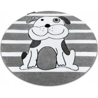 Detský kusový koberec Petit Puppy šedý kruh