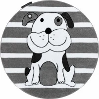 Detský kusový koberec Petit Puppy šedý kruh