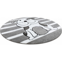 Detský kusový koberec Petit Puppy šedý kruh