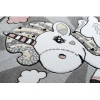 Detský kusový koberec Petit Unicorn grey kruh