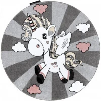 Detský kusový koberec Petit Unicorn grey kruh