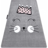 Detský kusový koberec Petit Cat crown grey