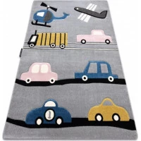 Detský kusový koberec Petit Toys cars grey