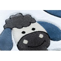 Detský kusový koberec Petit Farm animals blue
