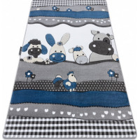 Detský kusový koberec Petit Farm animals blue
