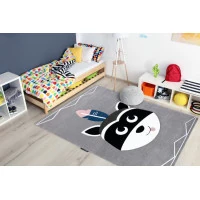 Detský kusový koberec Petit Raccoon mukki grey