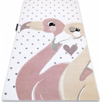 Detský kusový koberec Petit Flamingos hearts cream