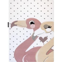 Detský kusový koberec Petit Flamingos hearts cream
