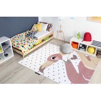 Detský kusový koberec Petit Flamingos hearts cream