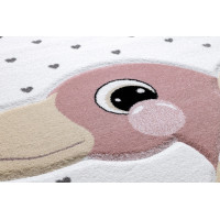 Detský kusový koberec Petit Flamingos hearts cream