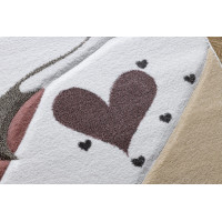 Detský kusový koberec Petit Flamingos hearts cream