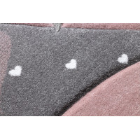 Detský kusový koberec Petit Flamingos hearts grey