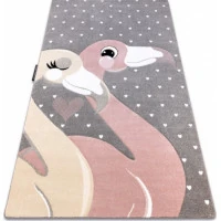 Detský kusový koberec Petit Flamingos hearts grey