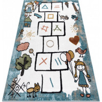 Dětský kusový koberec Fun Hop blue