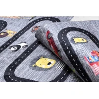 Detský kusový koberec Bambino 2092 Streets cars anthracite