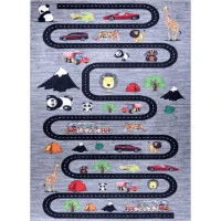 Detský kusový koberec Bambino 2092 Streets cars anthracite