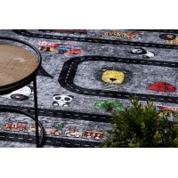 Detský kusový koberec Bambino 2092 Streets cars anthracite