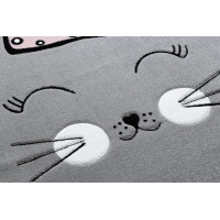 Detský kusový koberec Petit Cat crown grey kruh