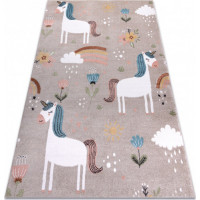 Detský kusový koberec Fun Unicorn with rainbow beige