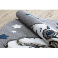Detský kusový koberec Petit Elephant stars grey kruh