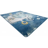 Detský kusový koberec Petit Helicopter blue