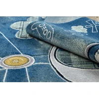 Detský kusový koberec Petit Helicopter blue