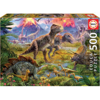 EDUCA Puzzle Stretnutie dinosaurov 500 dielikov