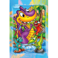 ART PUZZLE Drevené puzzle Dinosaury na rybách 16 dielikov