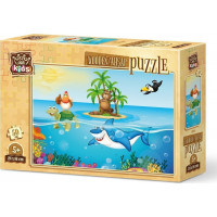 ART PUZZLE Drevené puzzle Kurča na dovolenke 50 dielikov