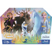 Trefľ Trblietavé Glitter puzzle v kufríku Disney Frozen: Kúzelné priateľstvo 70 dielikov