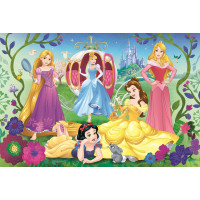 Trefľ Trblietavé Glitter puzzle v kufríku Disney: Šťastné princeznej 70 dielikov
