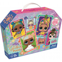 TREFL Trblietavé Glitter puzzle v kufríku LOL Surprise: Farebné bábiky 70 dielikov