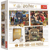 TREFL Puzzle Harry Potter: Turnaj troch kúzelníkov, metlobal a Rokfort 400 + 500 + 600 dielikov