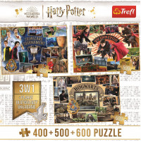 TREFL Puzzle Harry Potter: Turnaj troch kúzelníkov, metlobal a Rokfort 400 + 500 + 600 dielikov