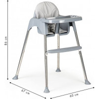 ECOTOYS Jedálenská stolička 2v1 šedá