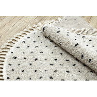 Kusový koberec Berber Syla B752 dots cream kruh