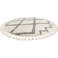 Kusový koberec Berber Asila cream and brown kruh