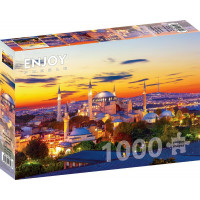 ENJOY Puzzle Hagia Sofia pri západe slnka, Istanbul 1000 dielikov