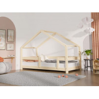 Detská domčeková posteľ z masívu 160x80 cm LUCKY s pevnými bočnicami