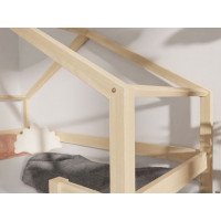 Detská domčeková posteľ z masívu 180x80 cm LUCKY s pevnými bočnicami