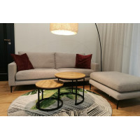 Konferenčný stolík DUO ROUND - dub prírodný/čierny