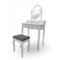 Toaletný stolík QUEEN TL2101 s taburetom - biely
