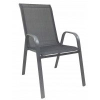 Záhradná kovová stolička MALLORCA - 55x65x95 cm - šedá