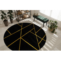 Kusový koberec Emerald geometric 1012 black and gold kruh