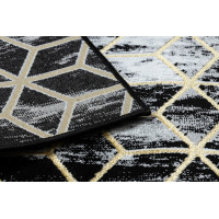 Behúň Gloss 3D cubes black/gold/grey