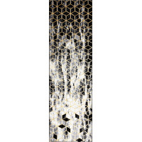 Behúň Gloss 3D cubes black/gold/grey