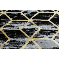 Behúň Gloss 3D cubes black/gold/grey